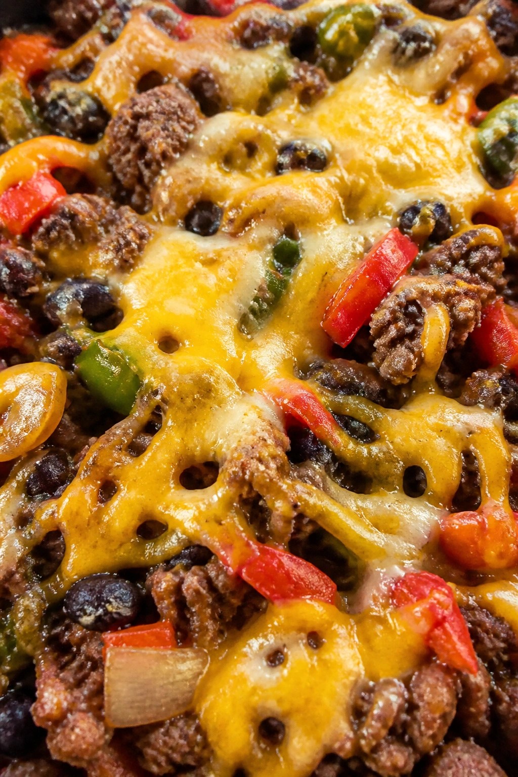 Beef Fajita Bell Pepper and Black Bean Casserole