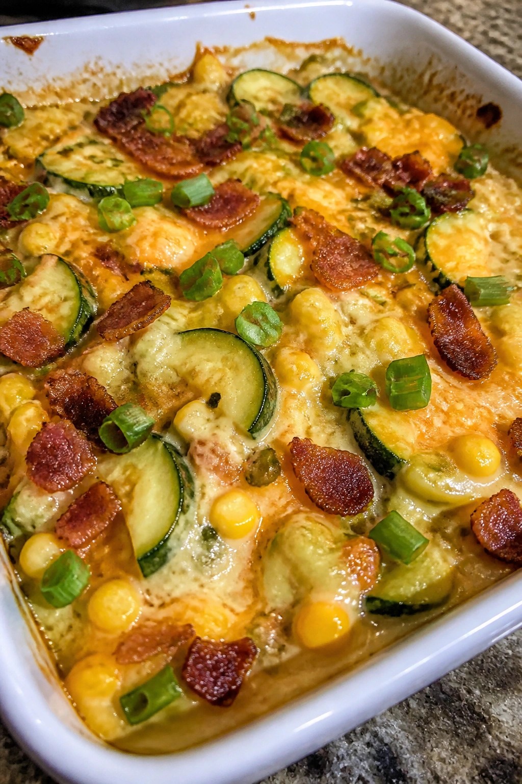 Jalapeño Popper Zucchini and Corn Casserole