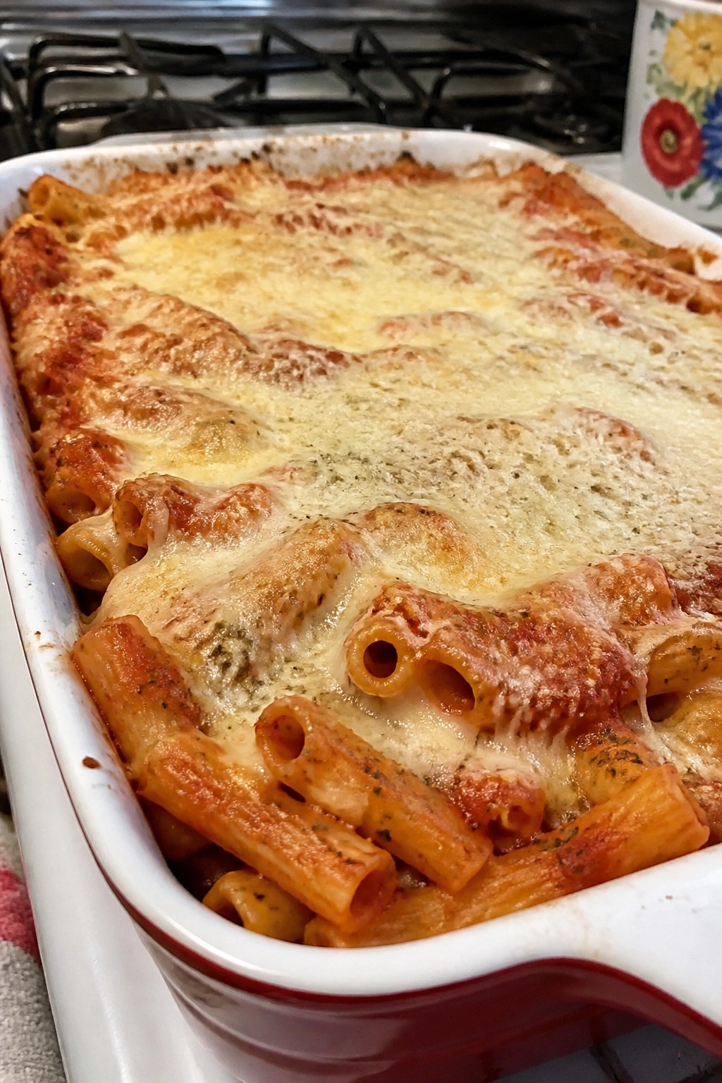 Tomato Basil Baked Ziti