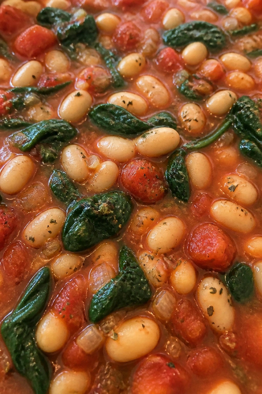 White Bean and Spinach Tomato Casserole