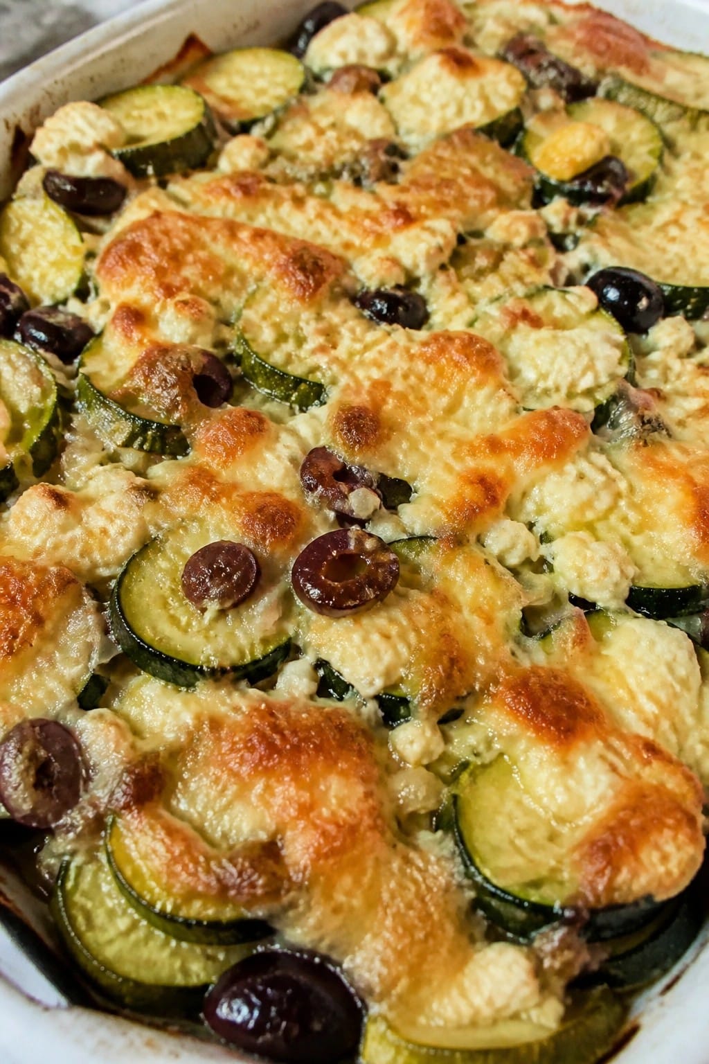 Greek Zucchini Olive and Feta Casserole