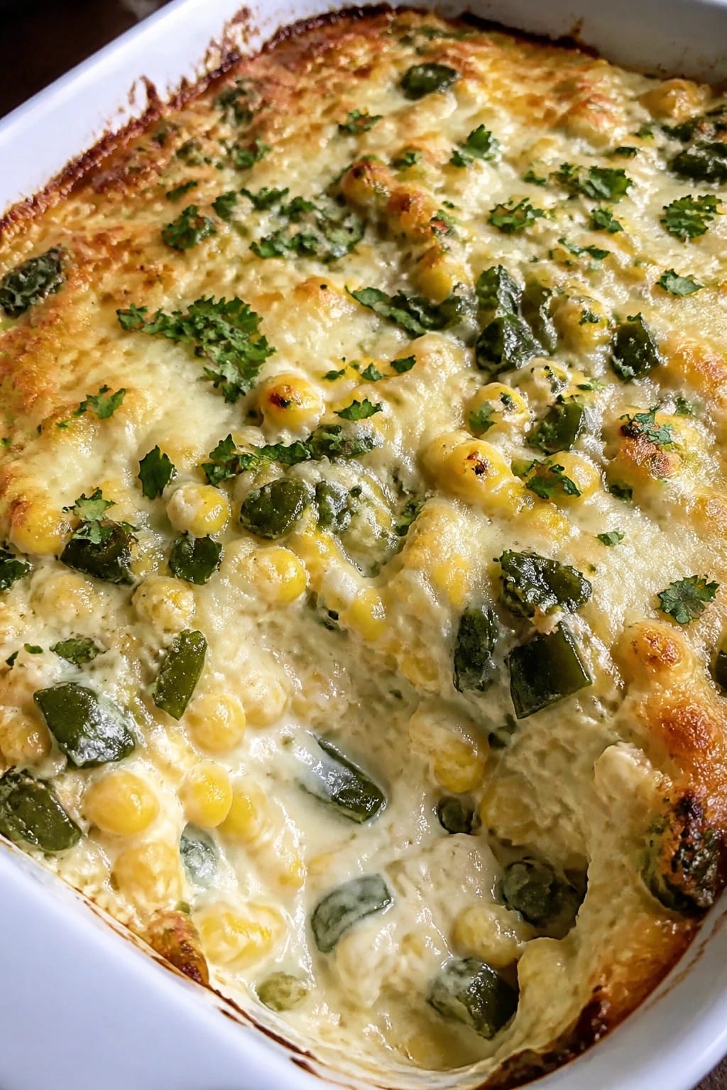 Roasted Poblano and Corn Monterey Jack Casserole