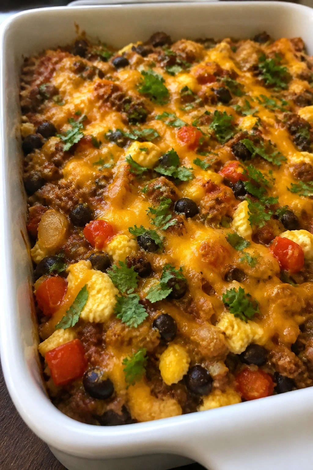 Mexican Chorizo Black Bean Breakfast Casserole