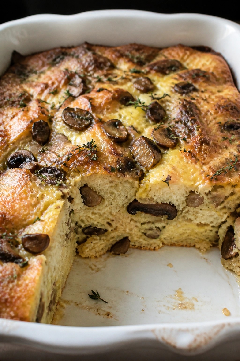 Mushroom Thyme and Gruyère Breakfast Casserole
