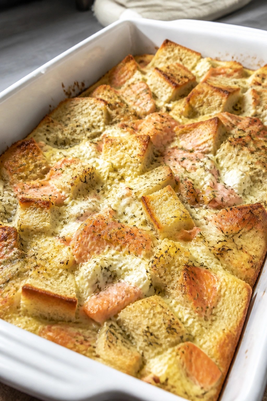 Smoked Salmon Dill Cream Cheese Breakfast Casserole