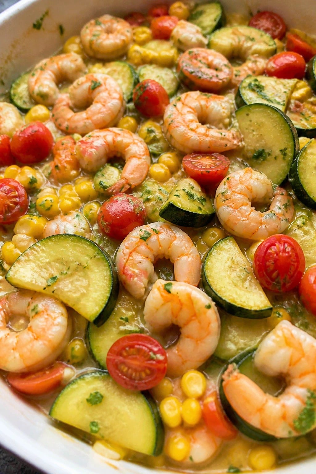 Shrimp Scampi Summer Vegetable Casserole