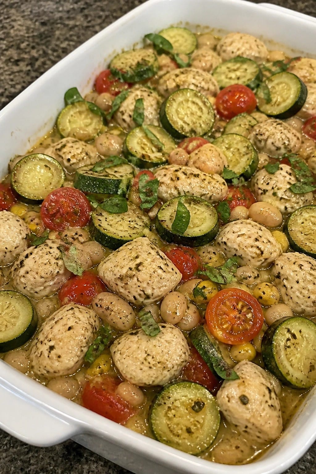 White Bean Chicken Provençal Zucchini Casserole