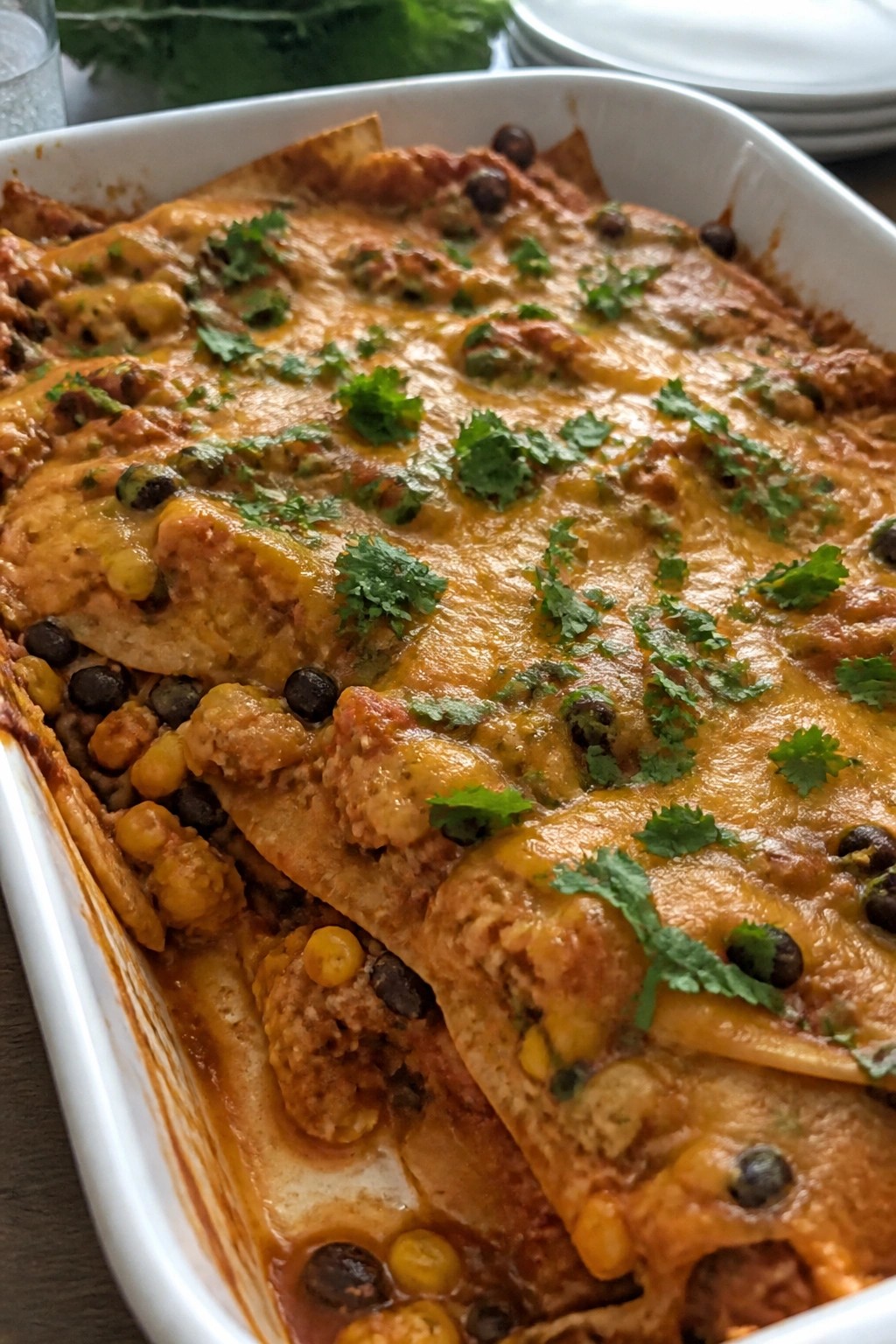 Mexican Turkey Black Bean Enchilada Bake