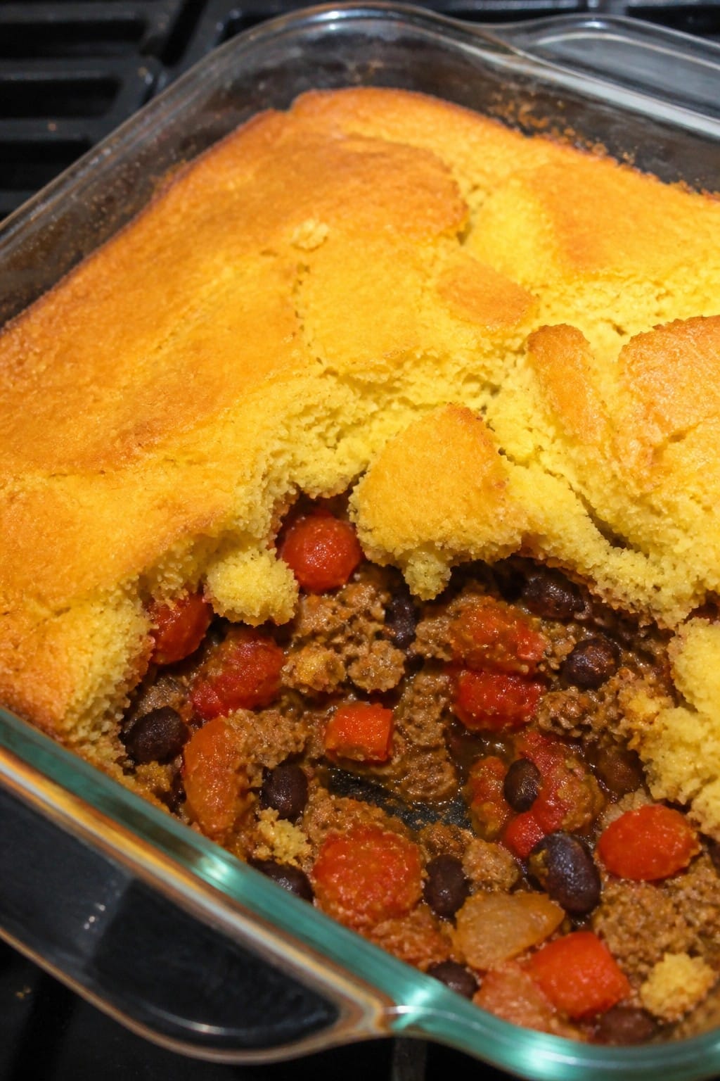 Spicy Turkey Chili Cornbread Casserole