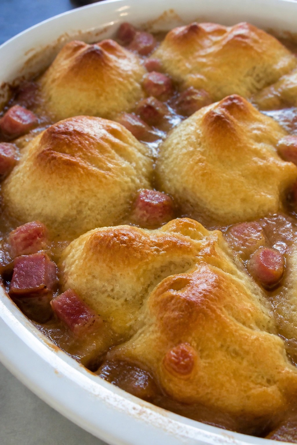 Country Ham and Red-Eye Gravy Biscuit Casserole