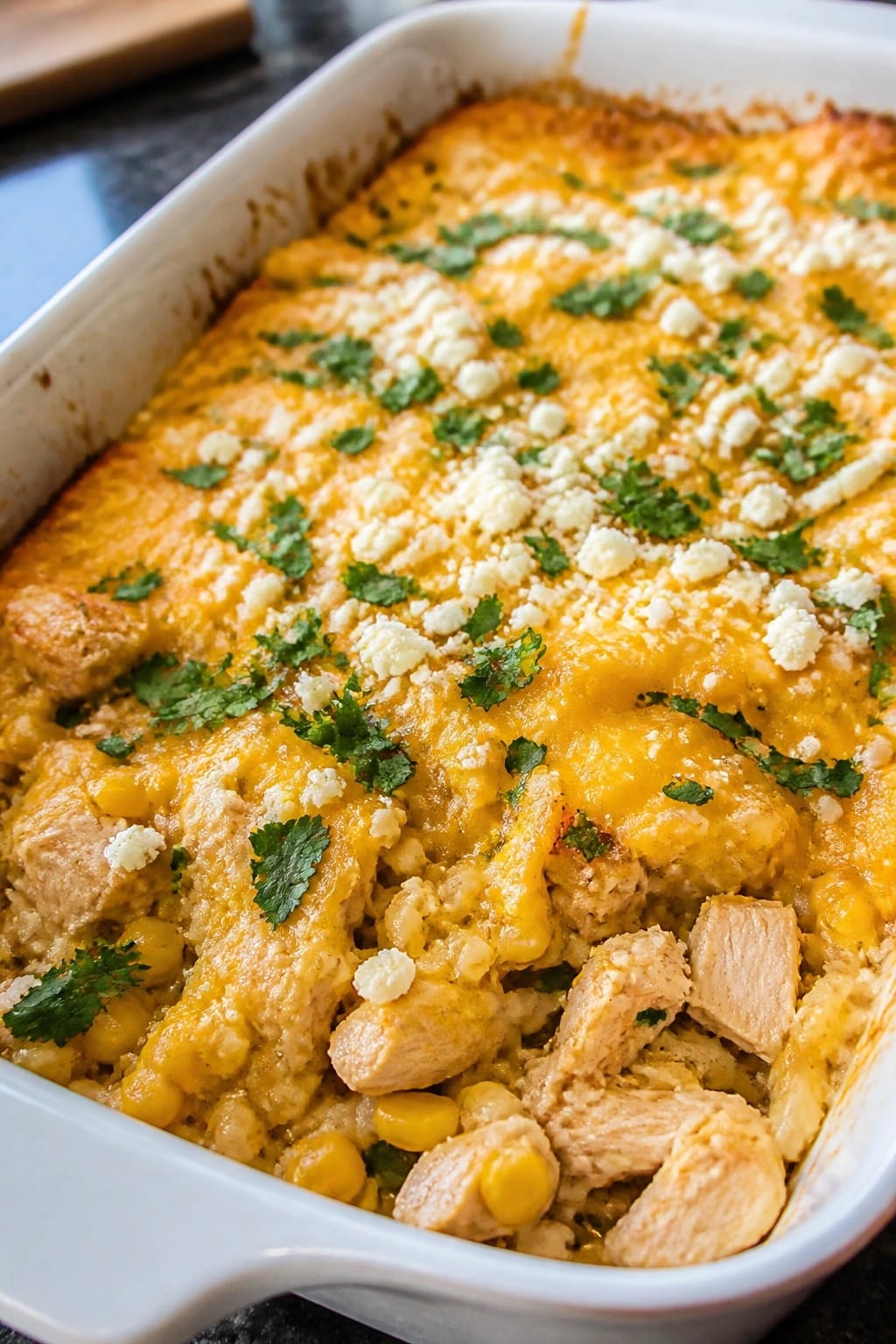 Mexican Street Corn Chicken Rice Casserole