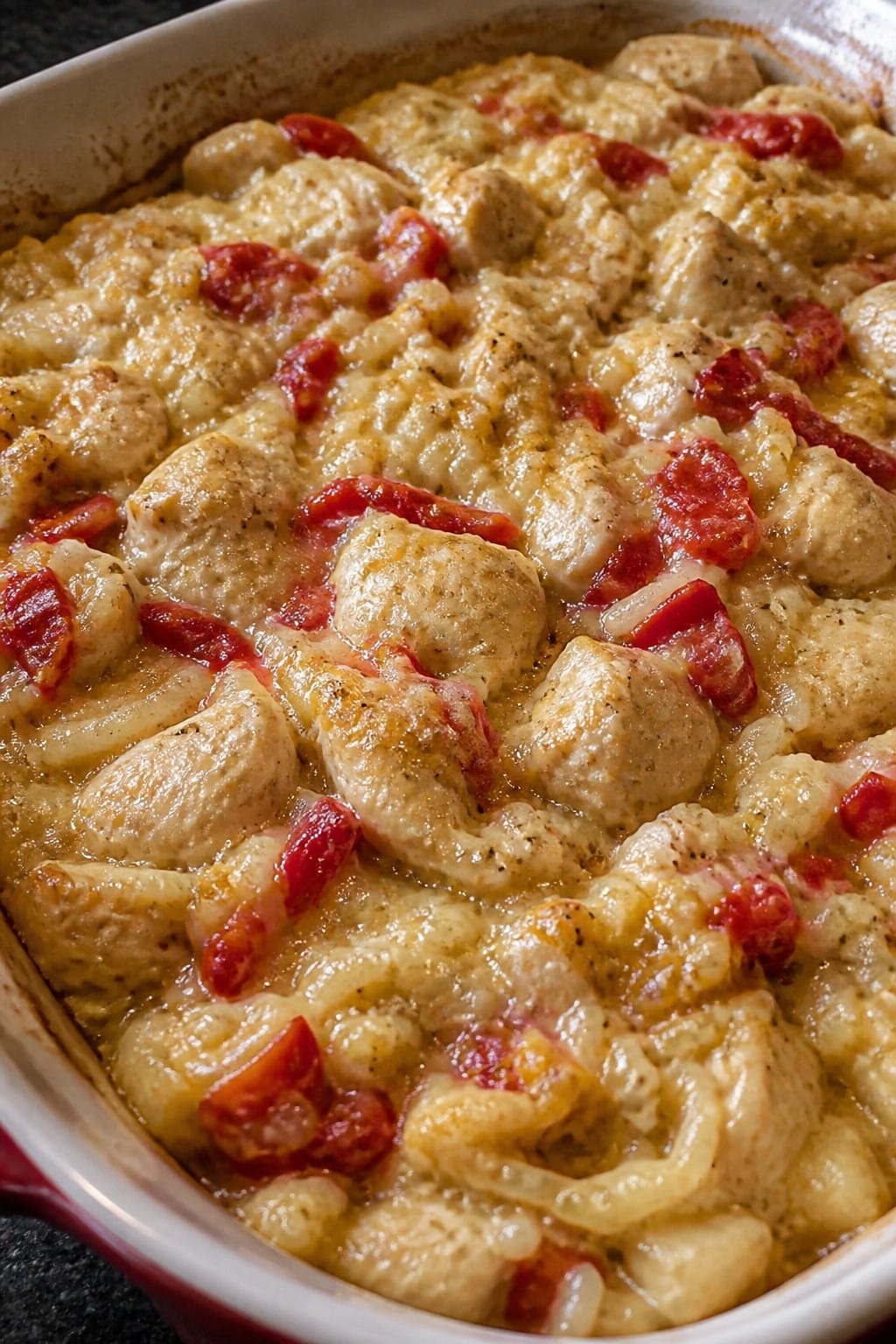 Roasted Red Pepper and Smoked Gouda Chicken Rice Casserole