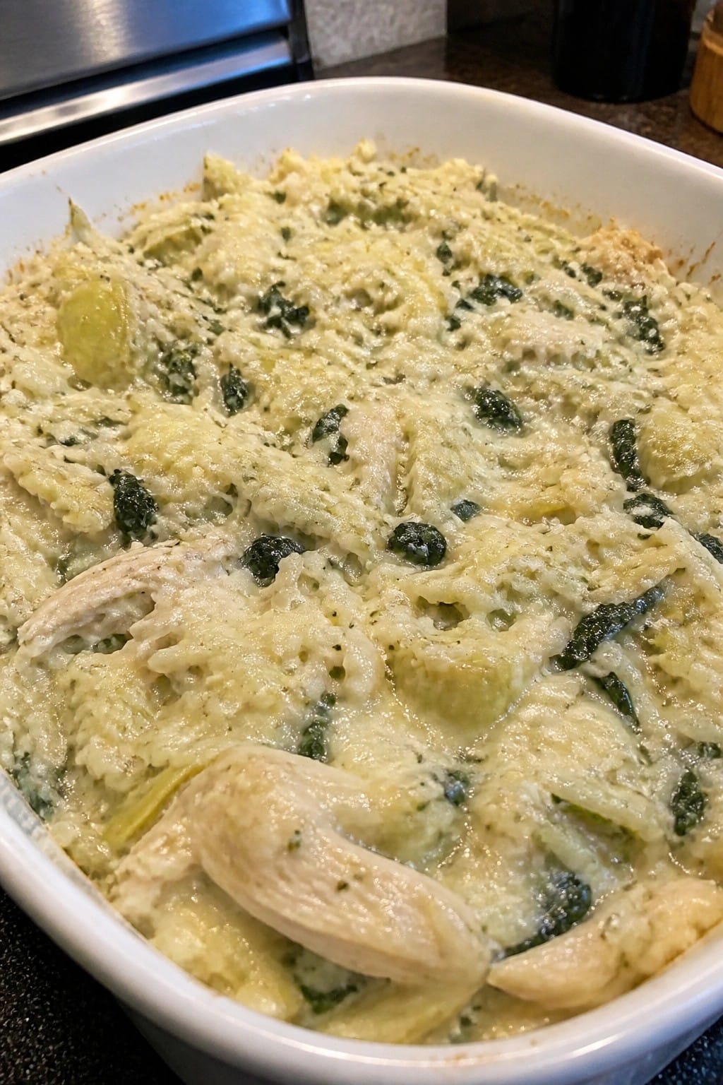Spinach Artichoke Chicken Rice Casserole