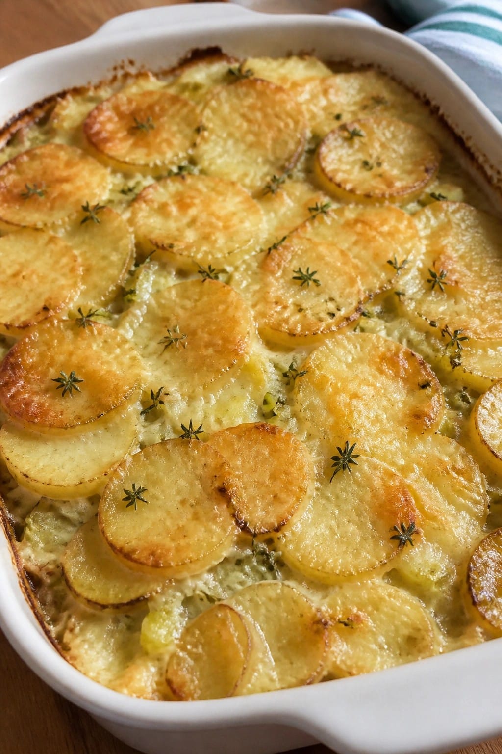 Leek, Thyme, and Gruyère Potato Gratin