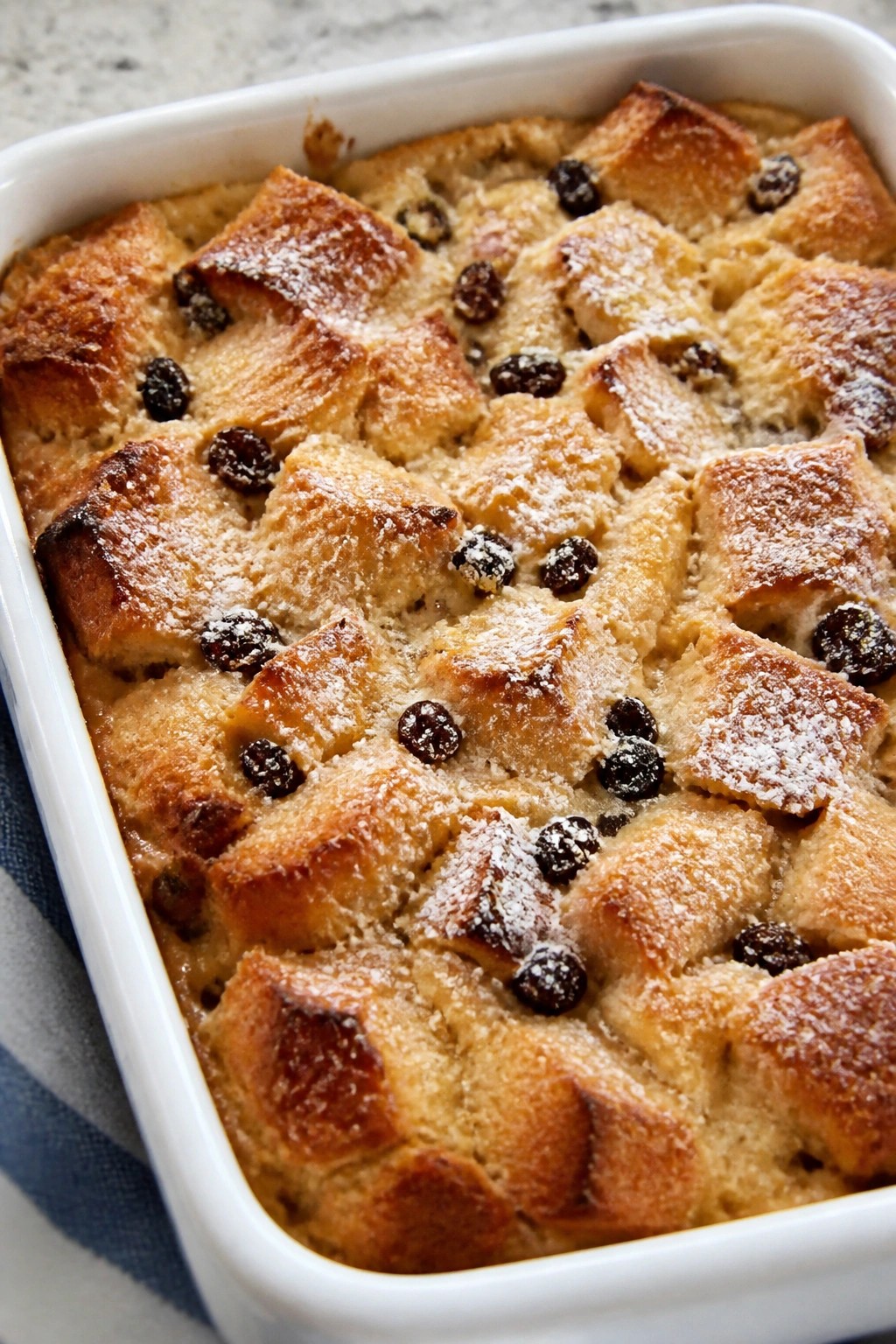 Eggnog and Raisin Bread Pudding Casserole