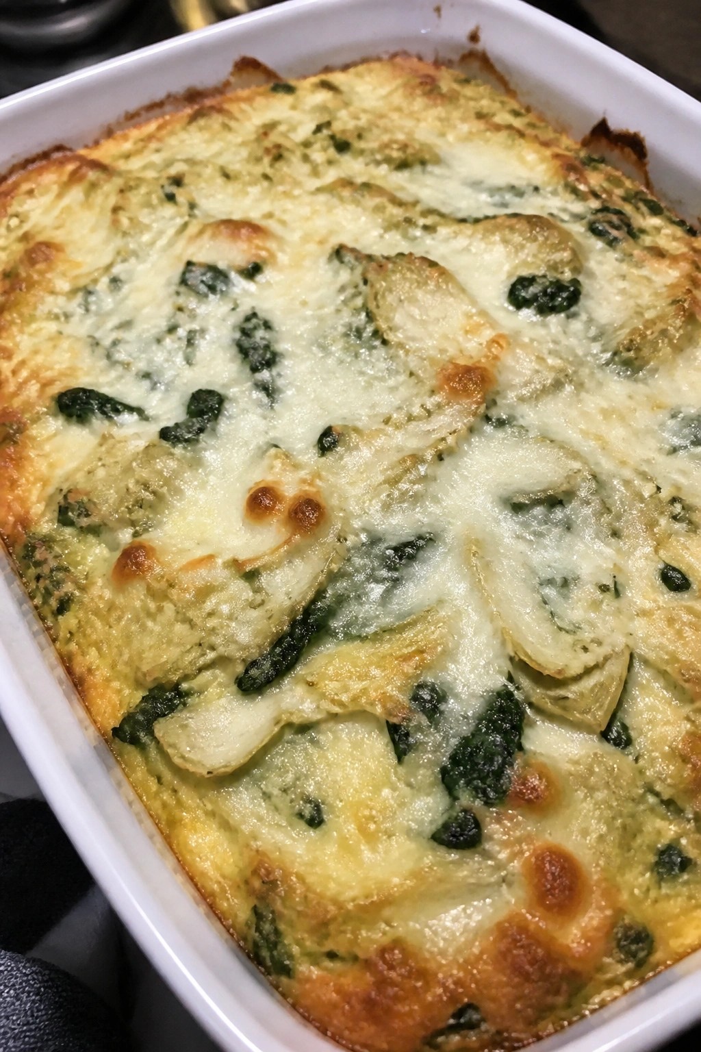 Spinach Artichoke Breakfast Casserole