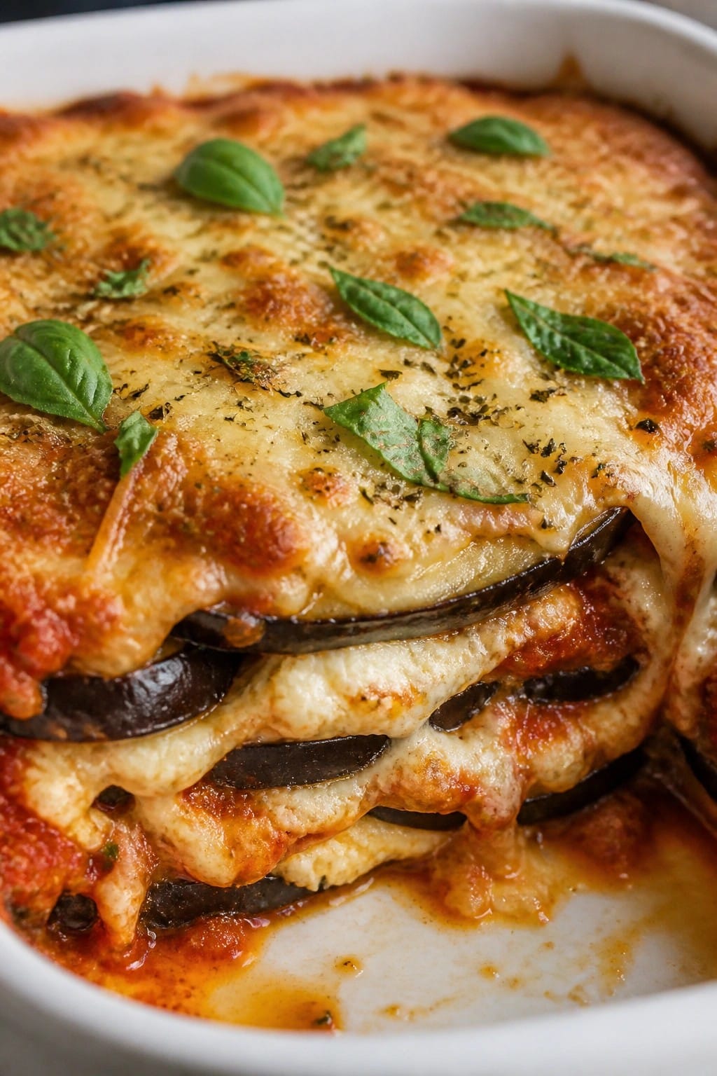 Cheesy Eggplant Parmesan Casserole