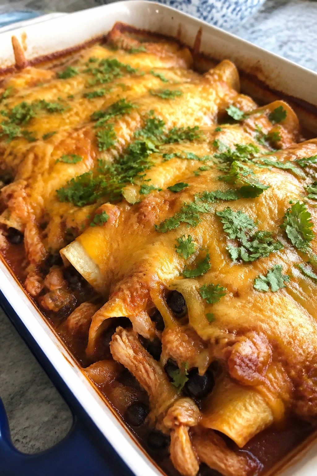 Cheesy Chicken Enchilada Casserole