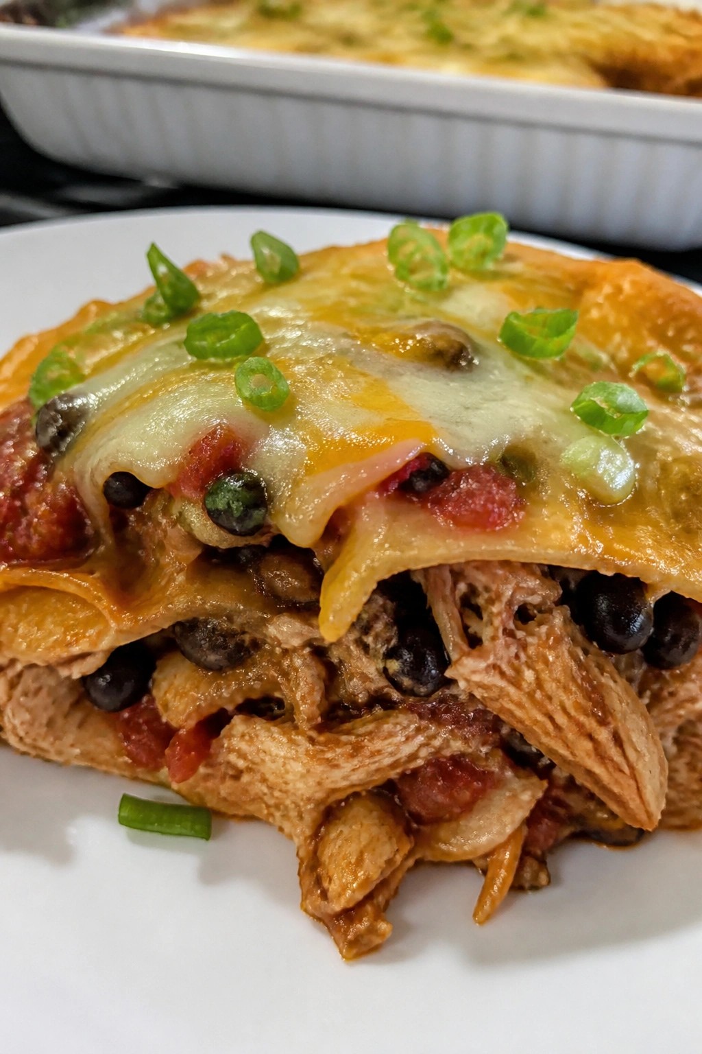 Chicken Taco Black Bean and Tortilla Casserole