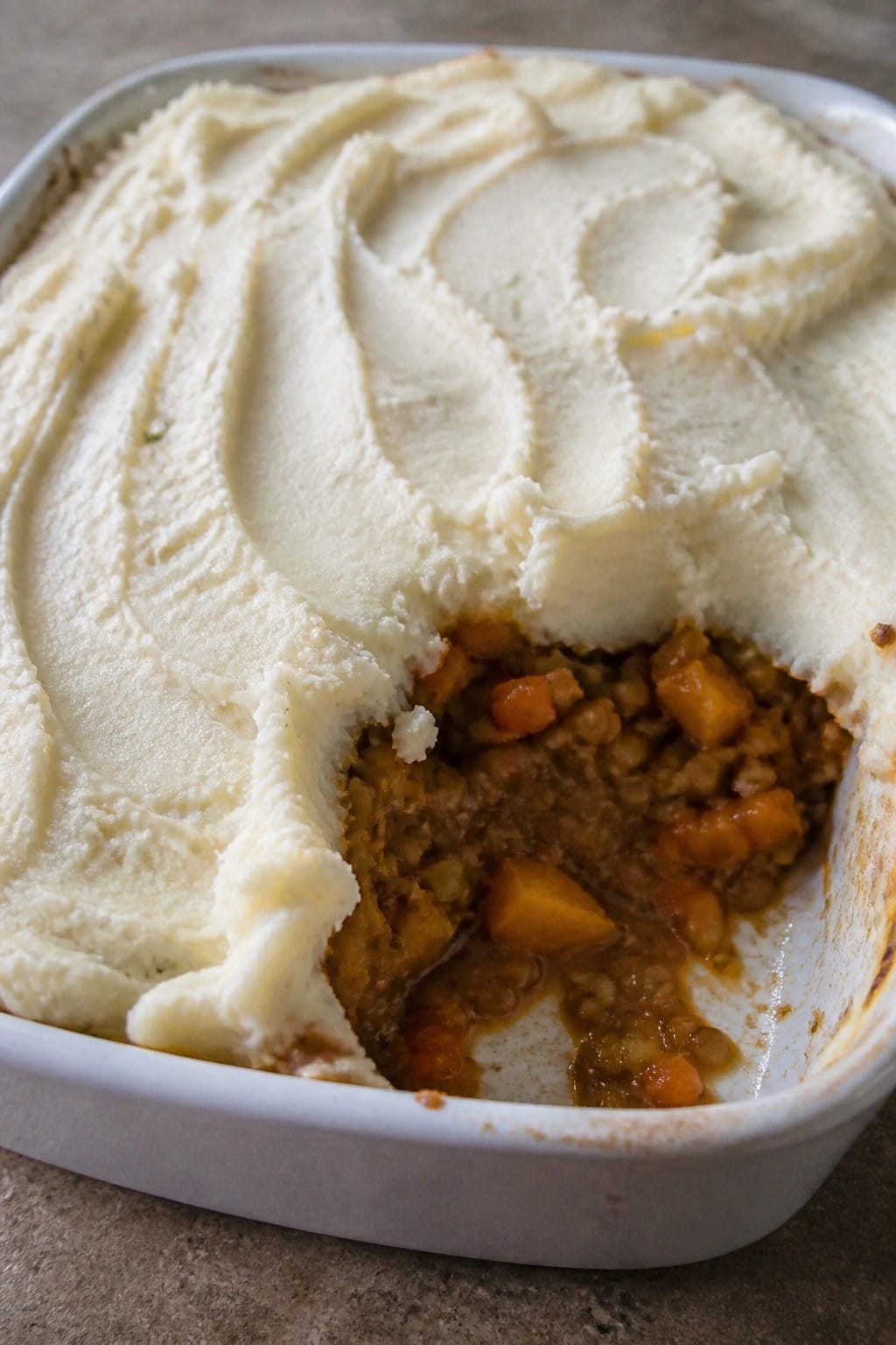 Lentil Pumpkin Shepherd’s Pie with Cauliflower Mash