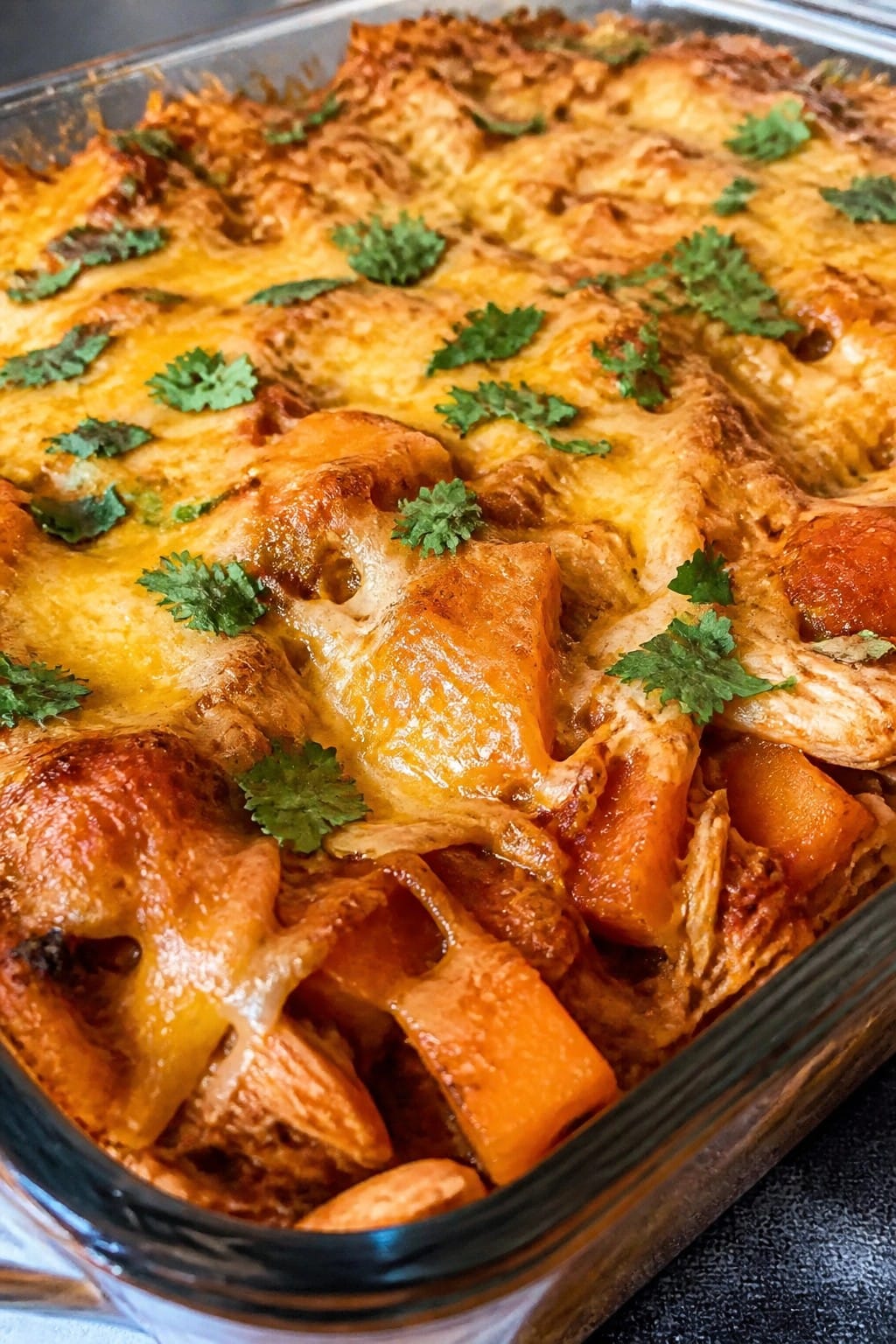 Chicken and Sweet Potato Enchilada Casserole