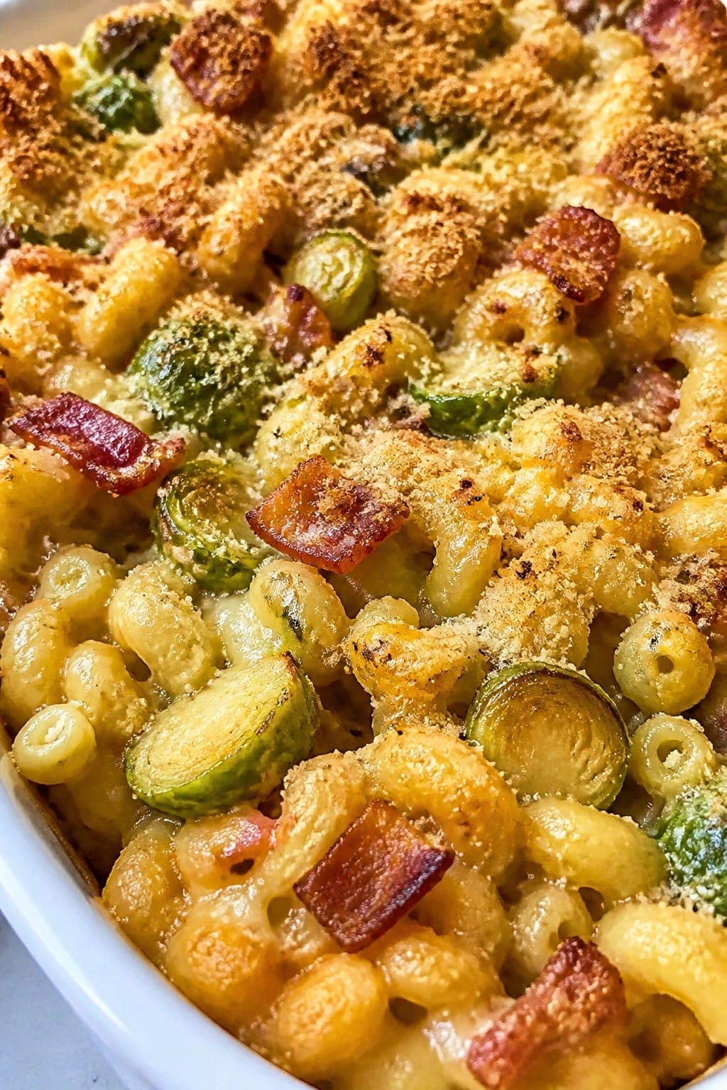 Macaroni and Cheese with Bacon and Brussels Sprouts