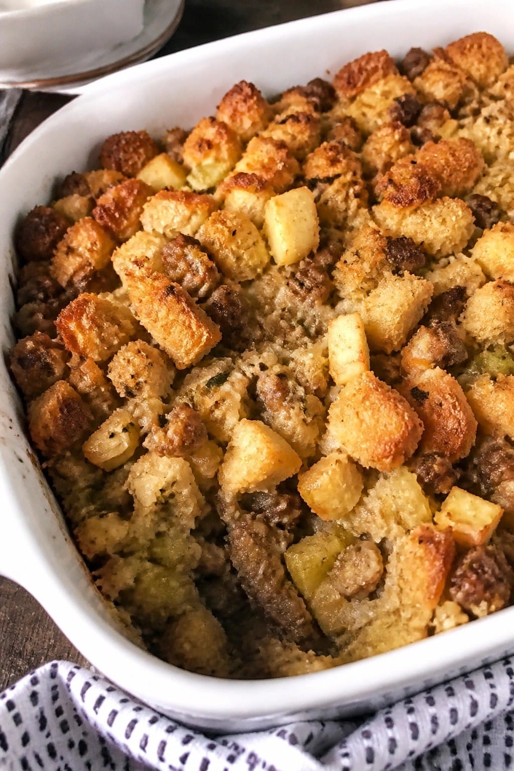 Sausage, Apple, and Sage Stuffing Bake