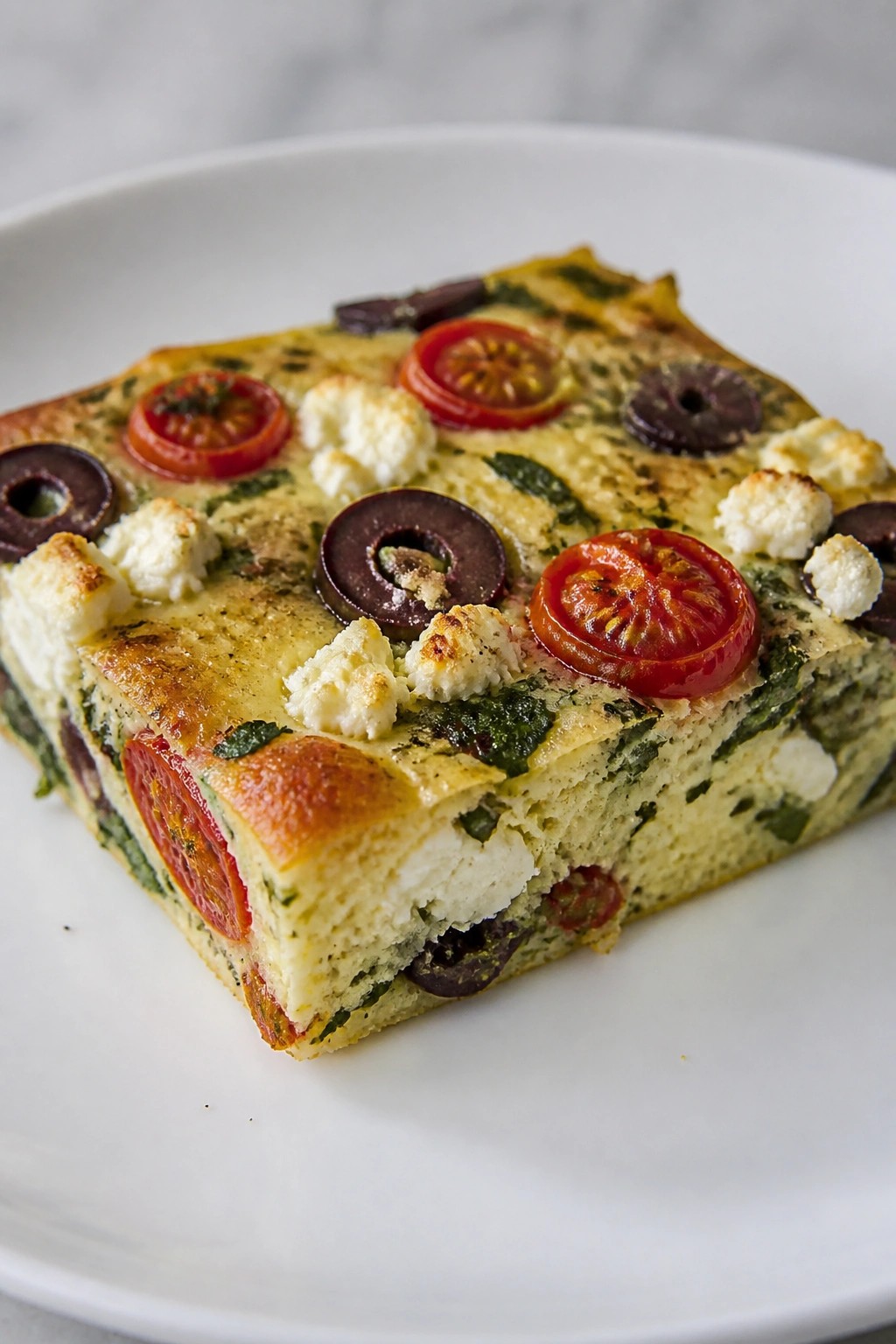Mediterranean Tomato Olive and Herb Egg Casserole