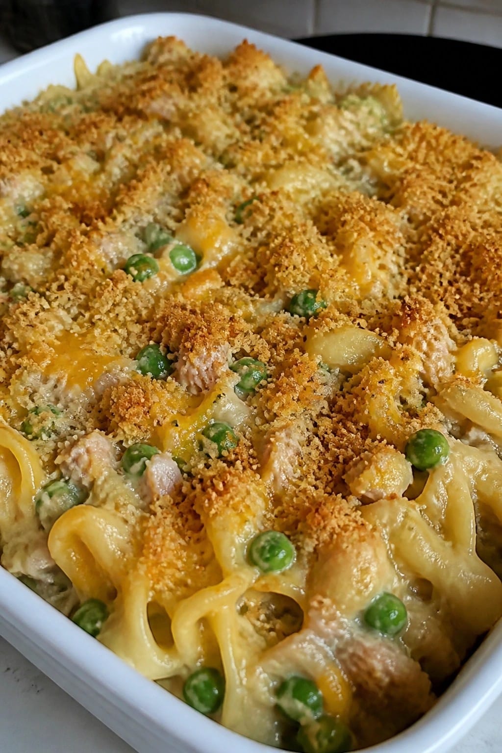 Classic Tuna Noodle Casserole with Peas