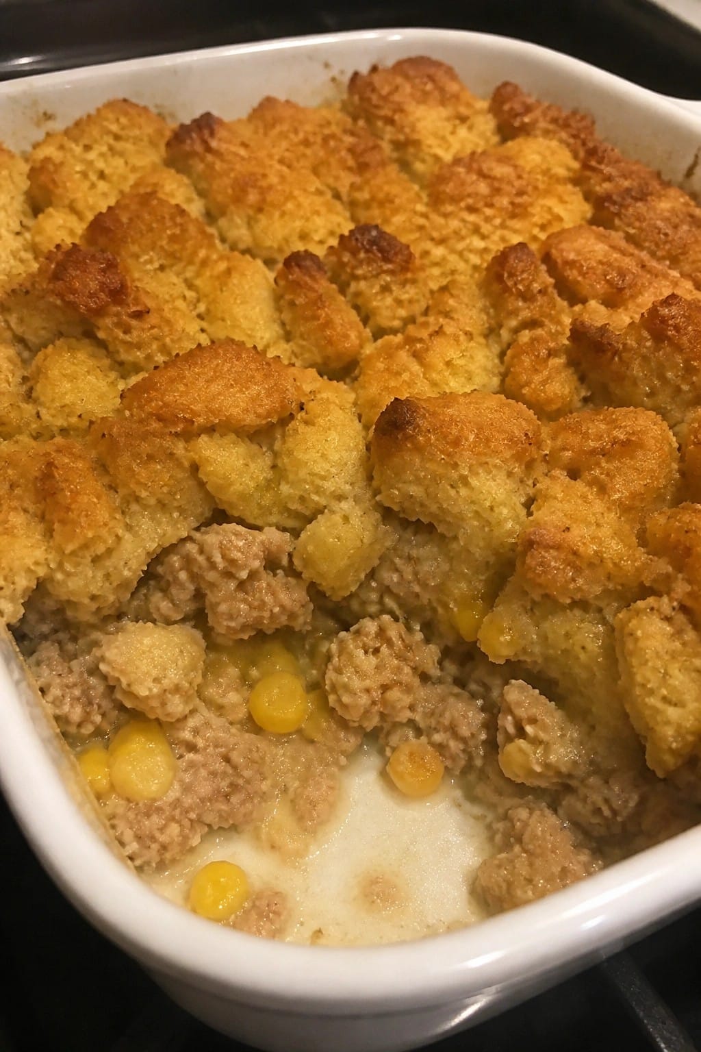 Ground Turkey and Cornbread Stuffing Casserole