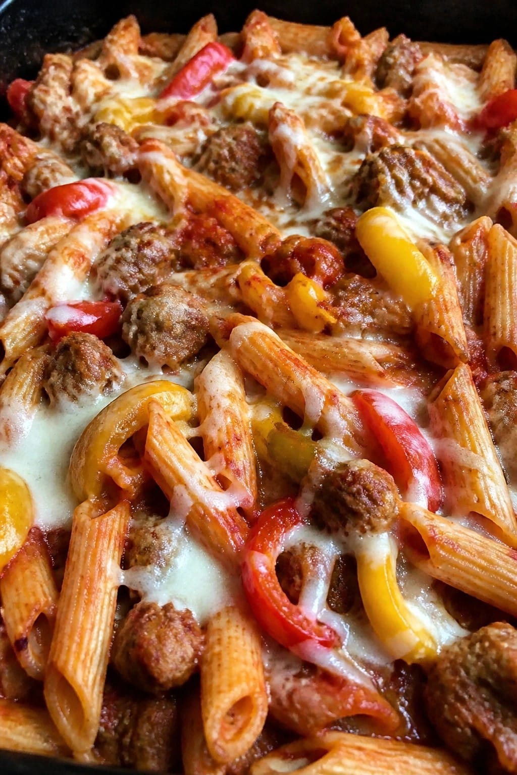 Spicy Turkey Sausage and Pepper Pasta Bake