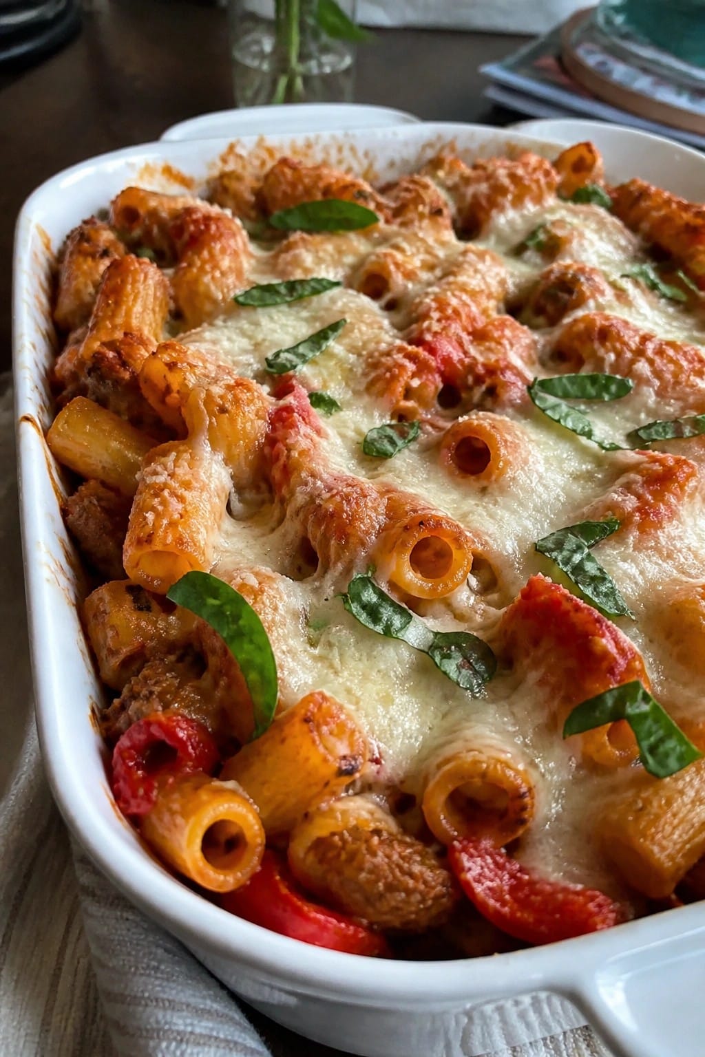 Italian Sausage and Roasted Pepper Baked Ziti