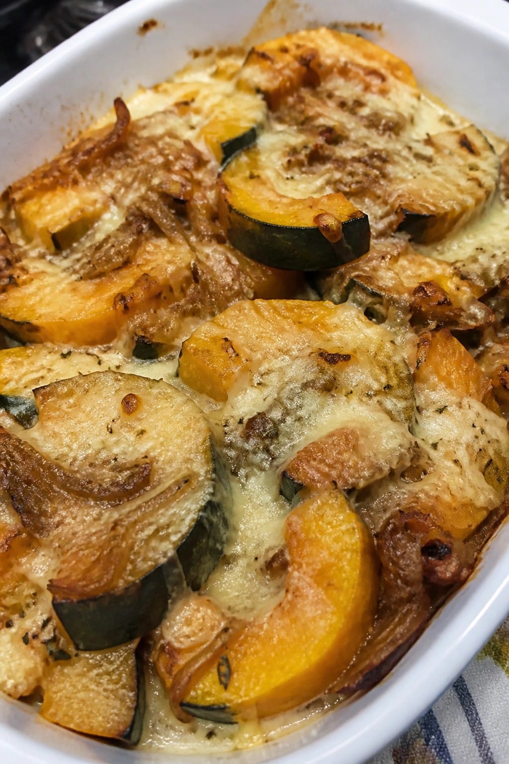 Acorn Squash Gratin with Gruyere and Caramelized Onions