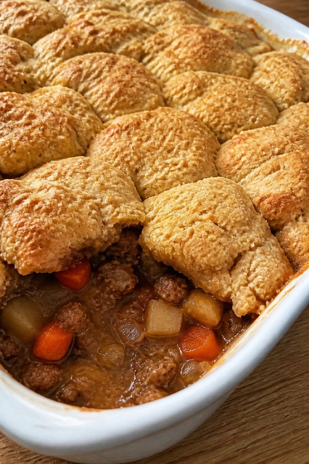 Lean Beef Root Vegetable Pot Pie Casserole