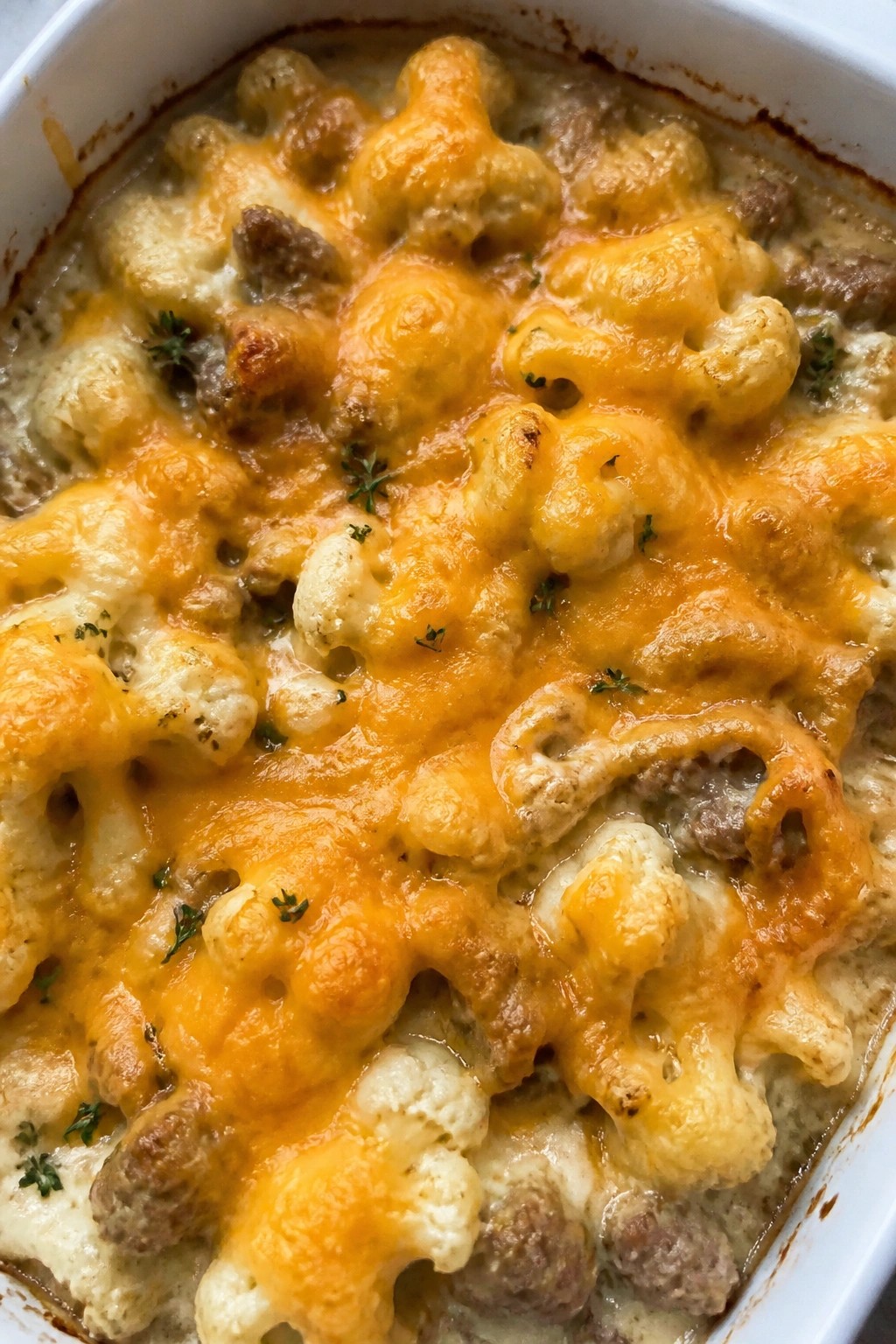 Turkey Apple Sausage and Cauliflower Gratin