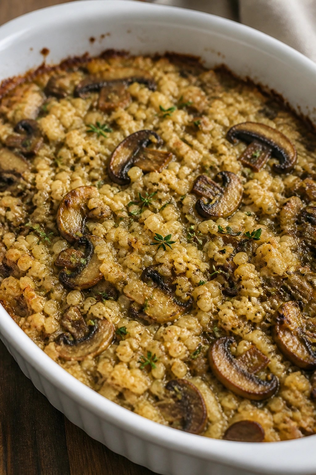 Wild Mushroom and Barley Casserole with Thyme