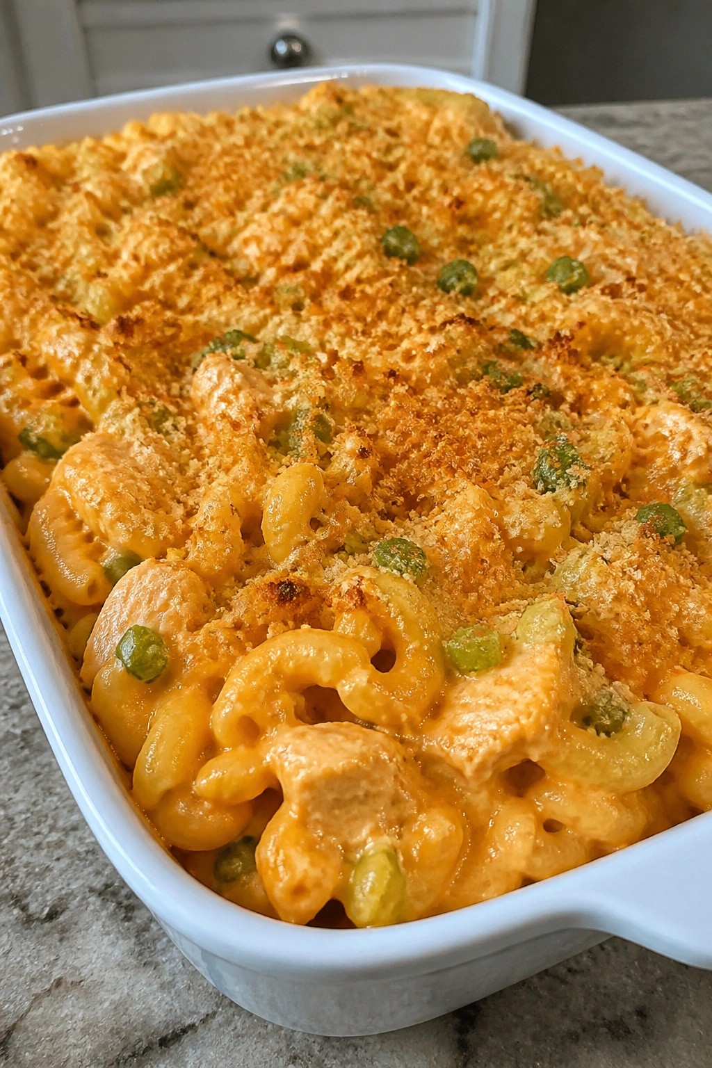 Buffalo Chicken Macaroni Casserole