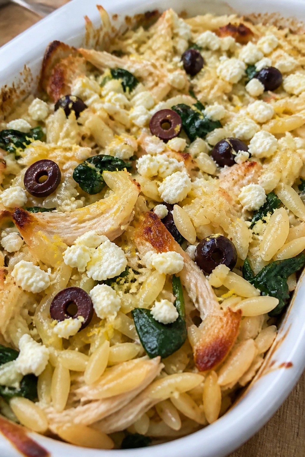 Greek Lemon Orzo Chicken Casserole