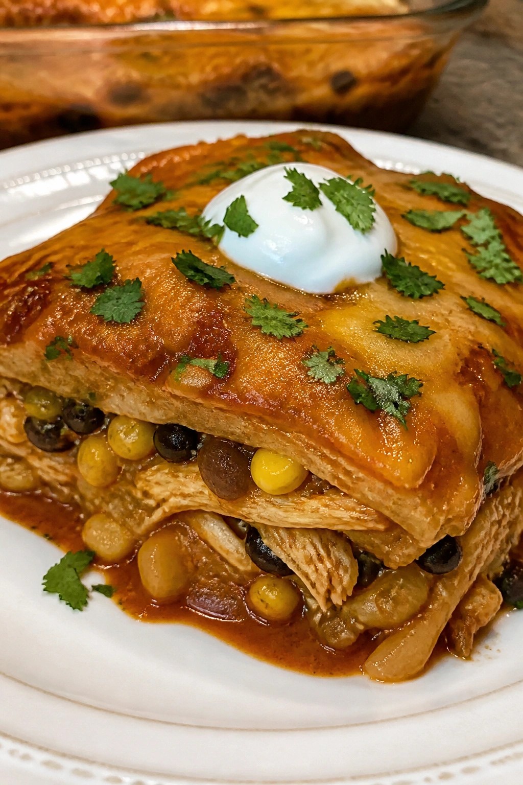 Tex-Mex Chicken Tortilla Layer Bake