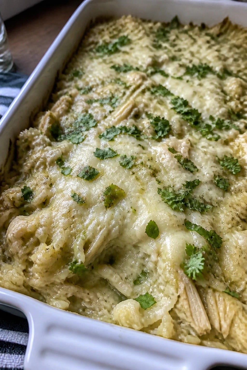 Mexican Salsa Verde Chicken and Rice Casserole