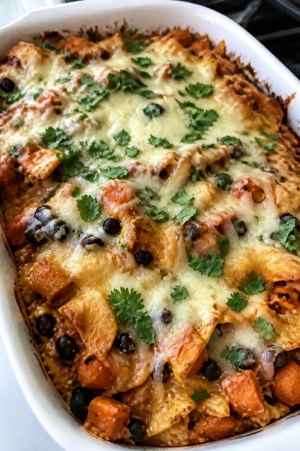 Sweet Potato Black Bean Enchilada Casserole