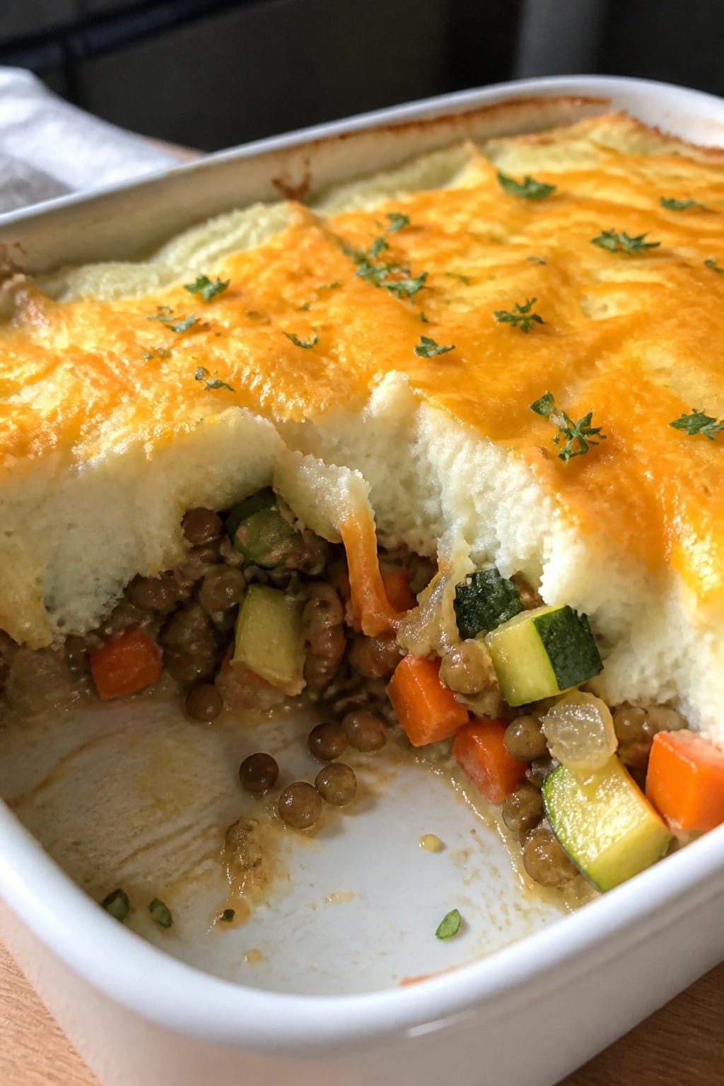 Lentil Vegetable Cauliflower Mash Casserole