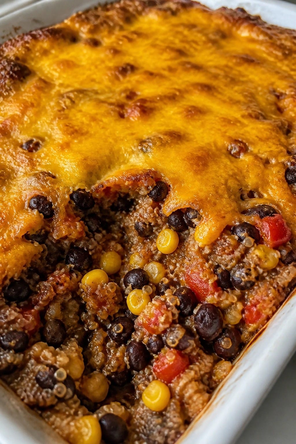 Mexican Quinoa Black Bean Casserole