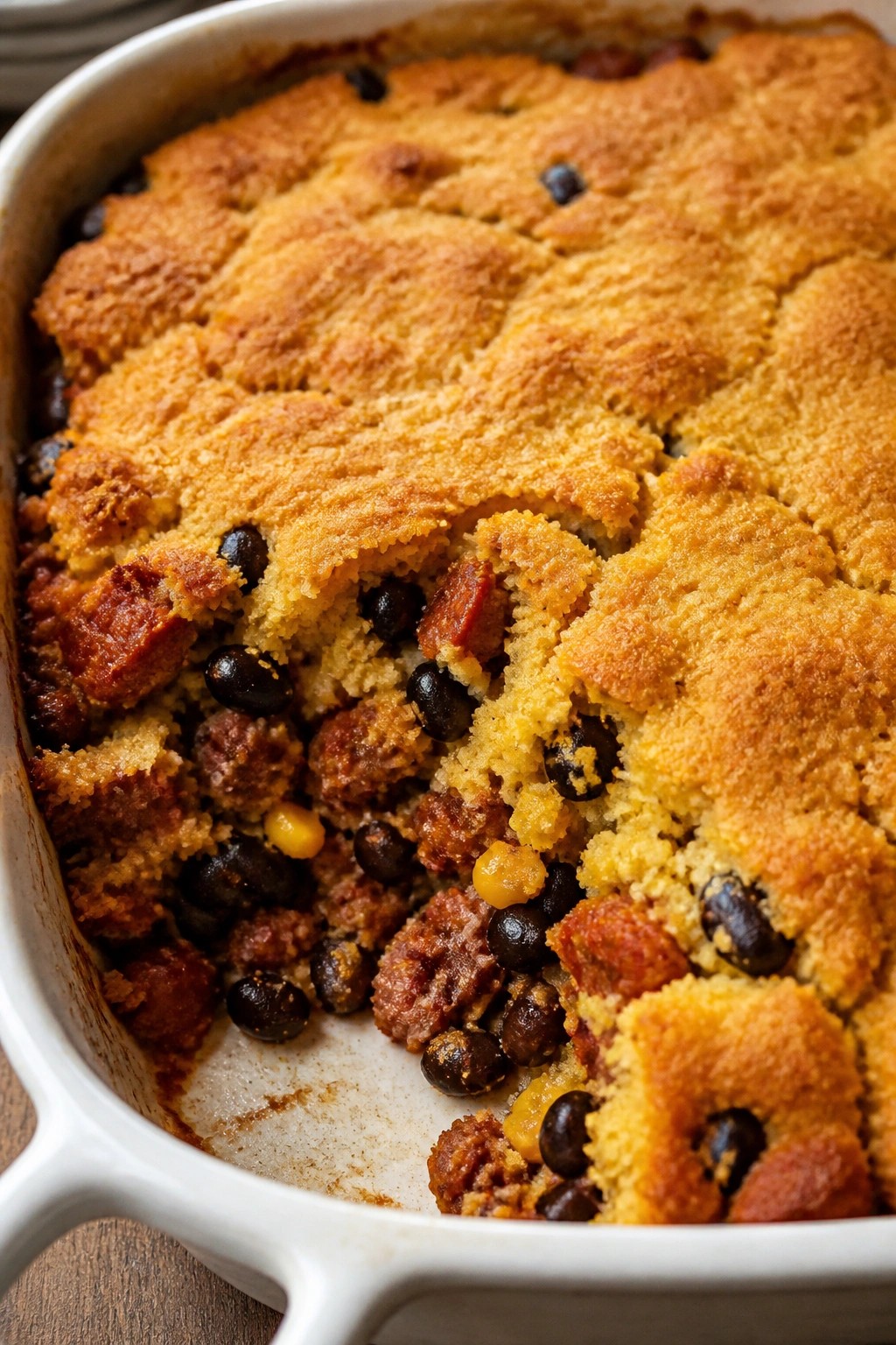 Chorizo, Black Bean, and Cornbread Breakfast Casserole