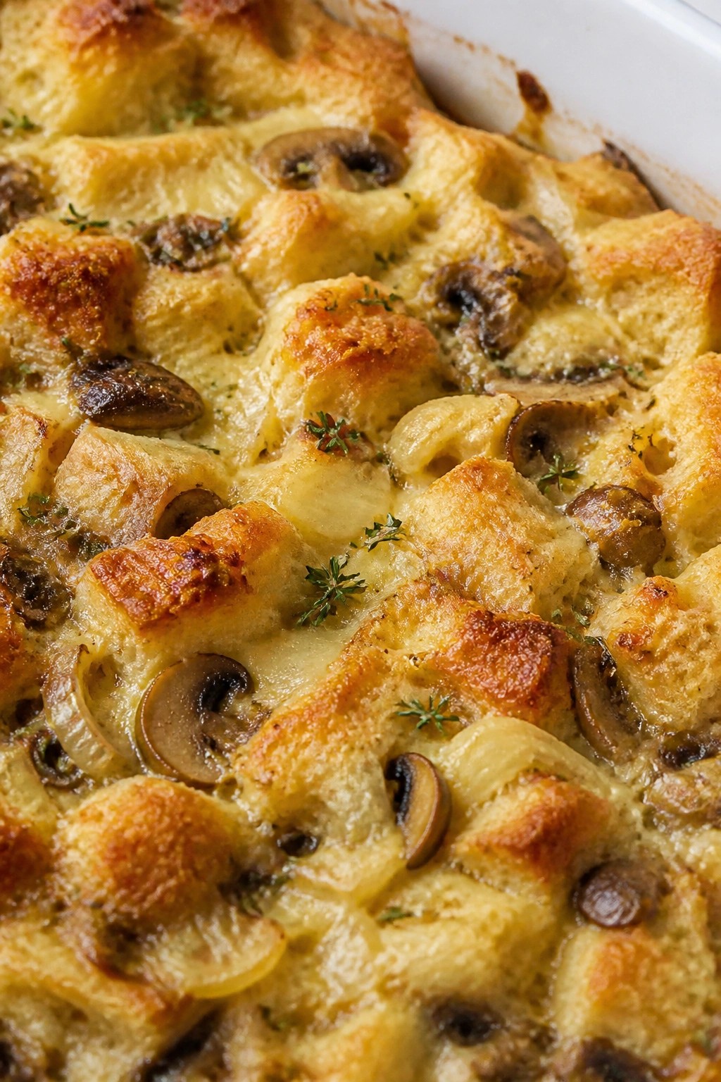 Mushroom, Onion, and Gruyère Breakfast Casserole