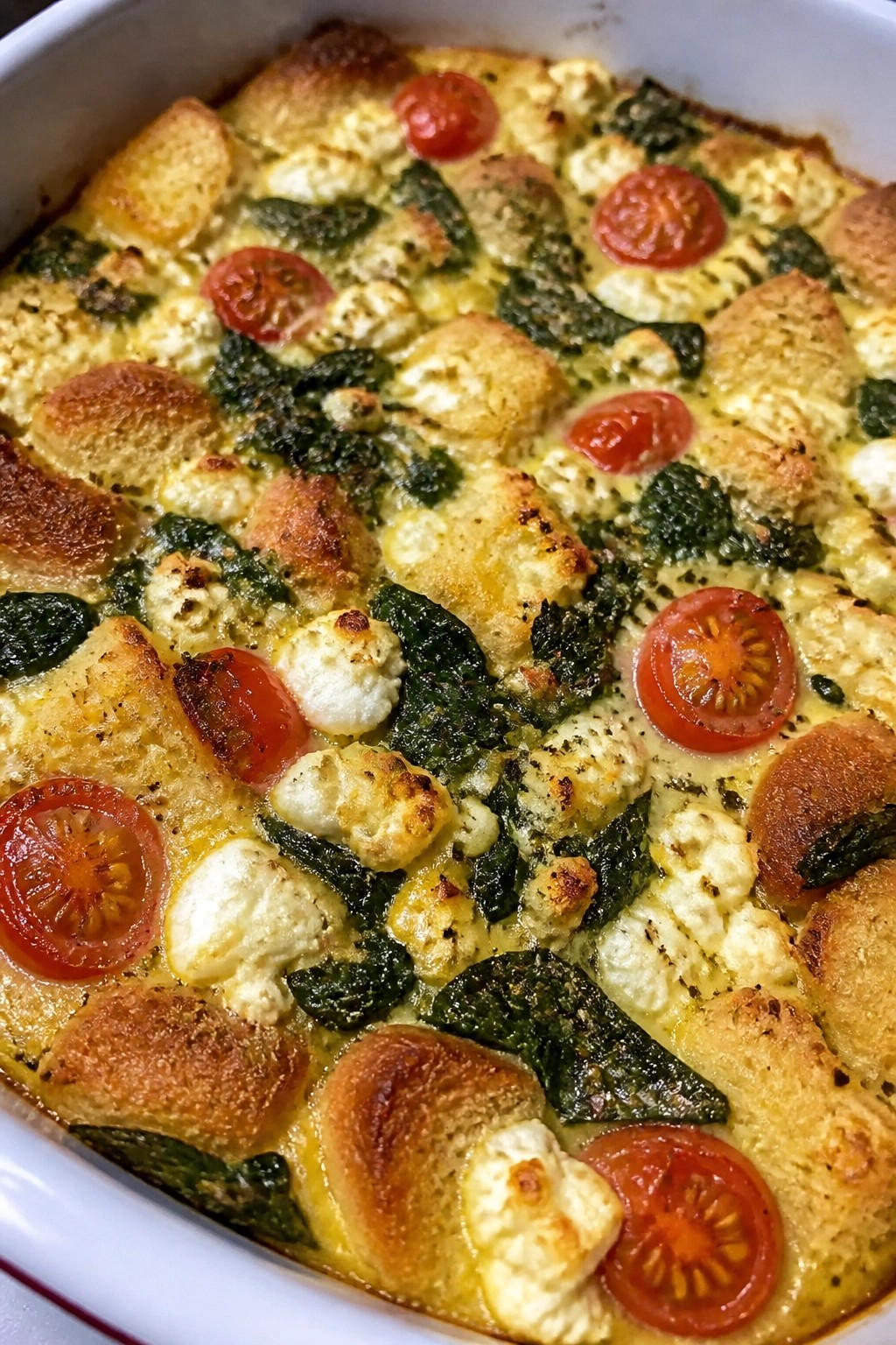 Spinach, Tomato, and Feta Mediterranean Casserole