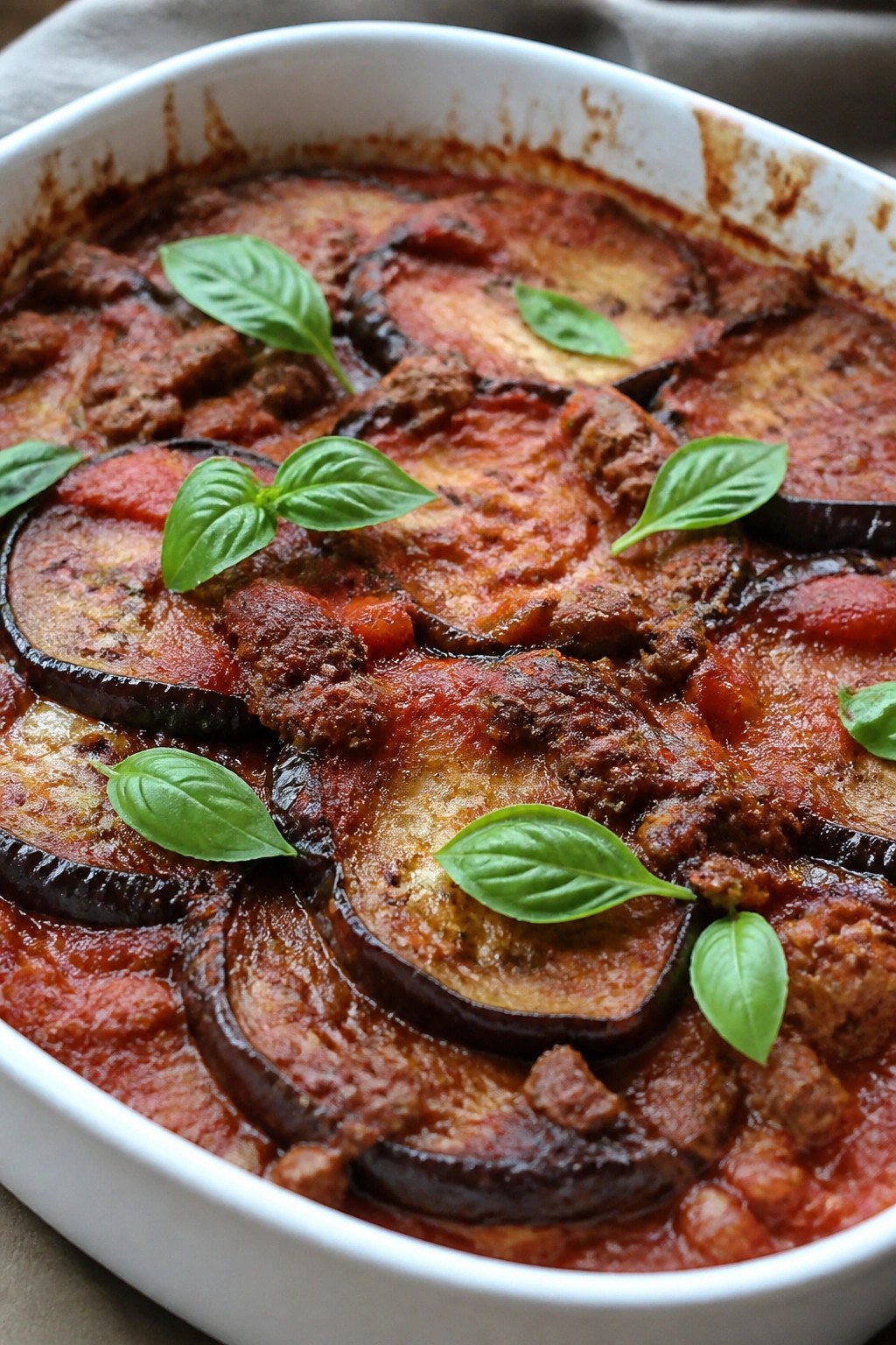 Lean Beef and Eggplant Italian Herb Casserole
