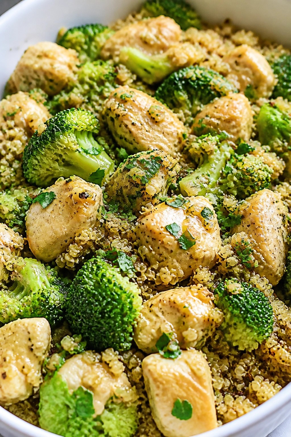 Lemon Garlic Chicken Broccoli Quinoa Casserole