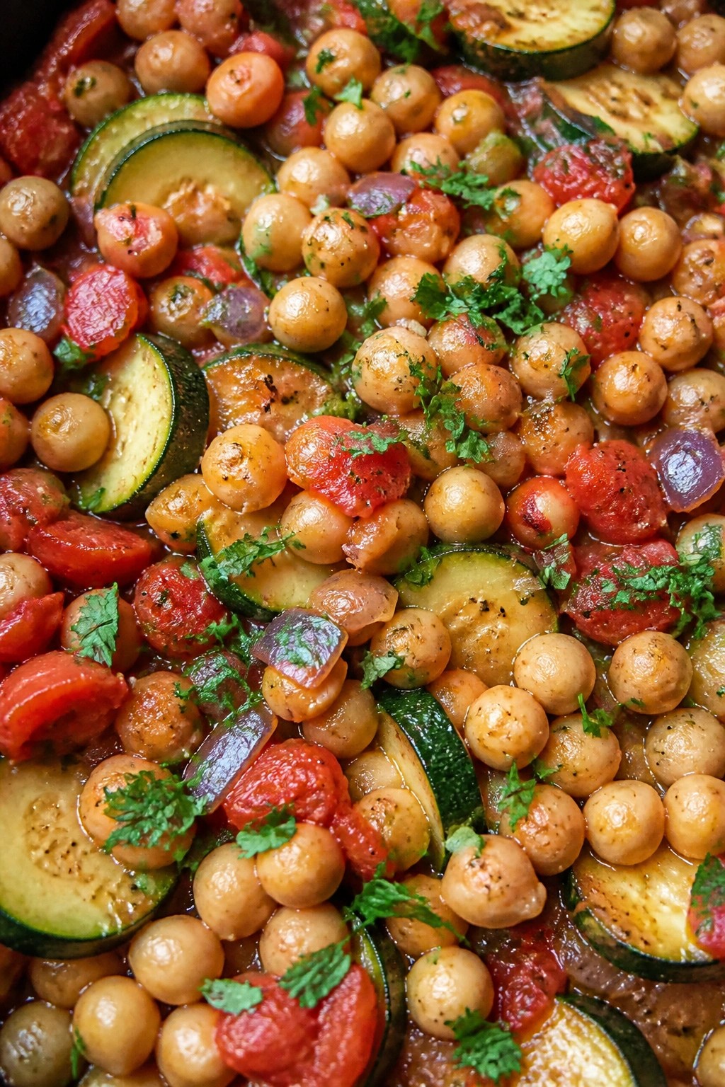 Mediterranean Chickpea Zucchini Tomato Casserole