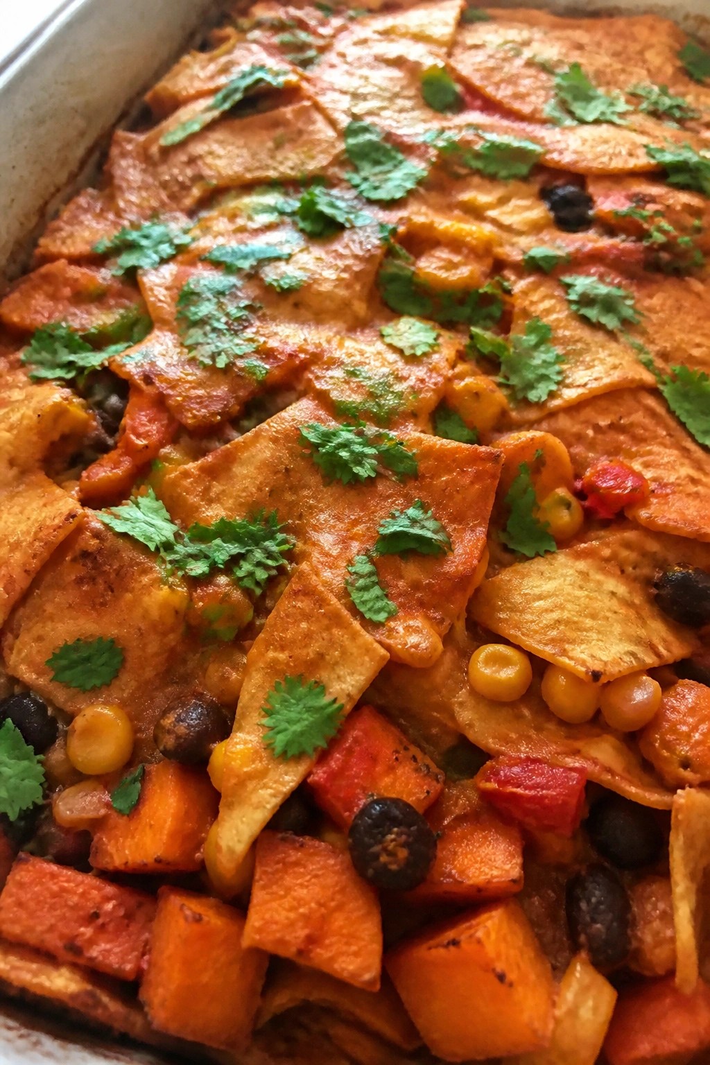 Sweet Potato Black Bean Enchilada Bake